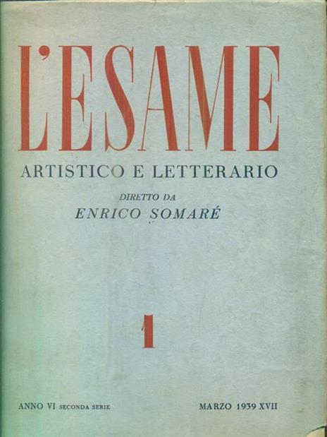 L' esame artistico e letterario - Enrico Somaré - copertina