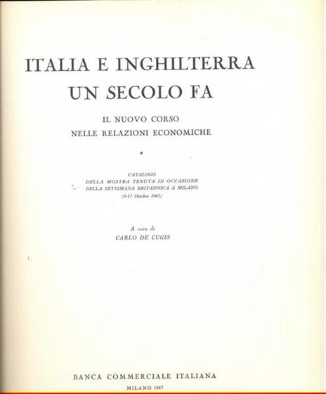 Italia e Inghilterra un secolo fa- lingue inglese e italiano - Carlo De Cugis - copertina