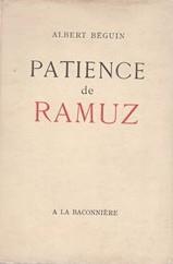Patience de Ramuz - Albert Béguin - copertina