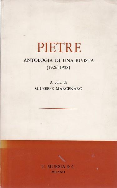 Pietre Antologia di una rivista - Giuseppe Marcenaro - copertina
