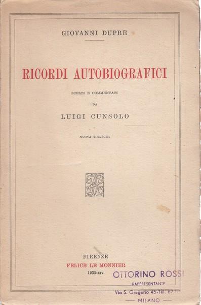 Ricordi autobiografici - Giovanni Dupré - copertina