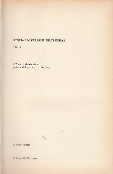 L' Asia sud-orientale prima del periodo coloniale - John Villiers - copertina