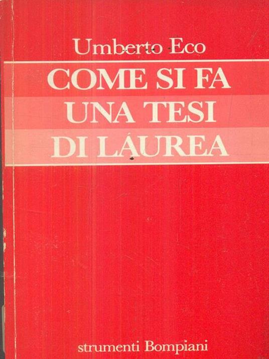 Come si fa una tesi di laurea - Umberto Eco - copertina