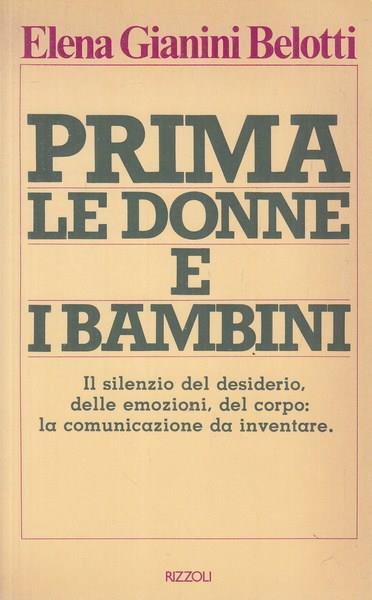 Prima le donne e i bambini - Elena Gianini Belotti - copertina