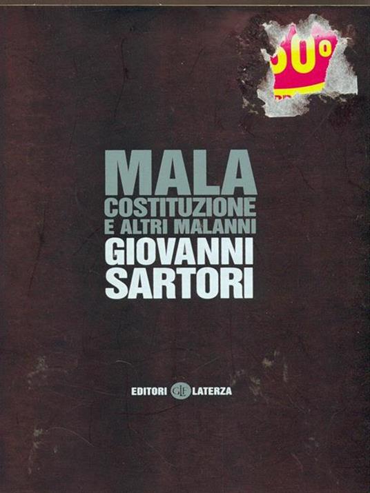 Malacostituzione e altri malanni - Giovanni Sartori - copertina