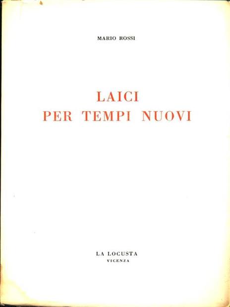 Laici per tempi nuovi - Mario Rossi - copertina