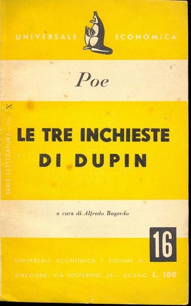 Le tre inchieste di Dupin - Edgar Allan Poe - copertina