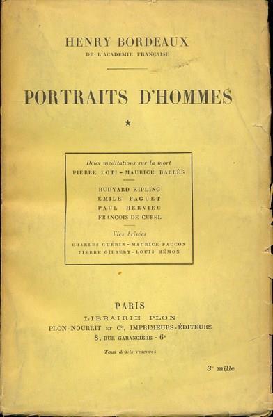 Portraites d'hommesvol.1 1. In linguafrancese - Henry Bordeaux - 2