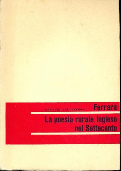 La poesia rurale inglese nel Settecento - Fernando Ferrara - copertina