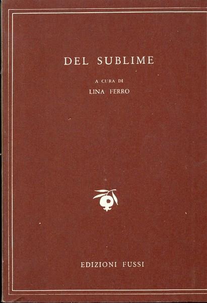 Del sublime - con testo in greco a fronte - Lina Ferro - copertina