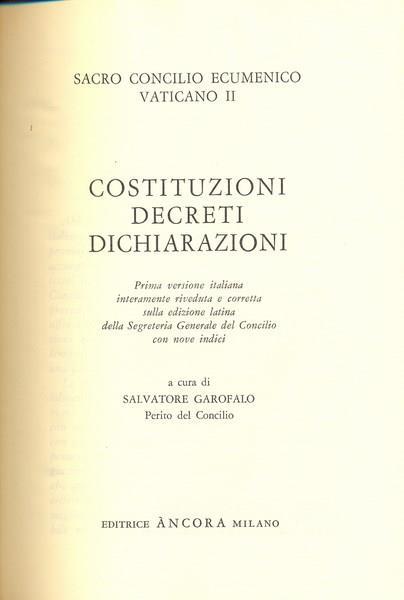 Costituzioni decreti dichiarazioni - Salvatore Garofalo - copertina