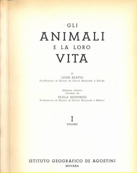 Gli animali e la loro vita - Léon Bertin - copertina