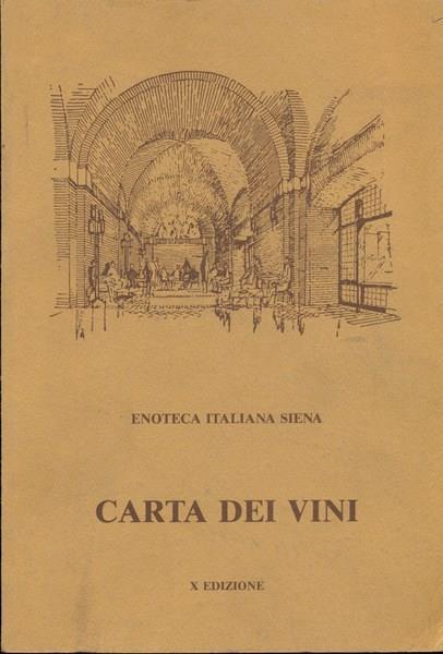 Carta dei vini - copertina