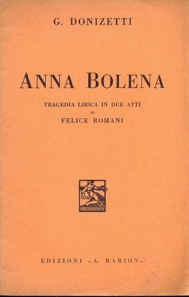 Anna Bolena - Gaetano Donizetti - copertina