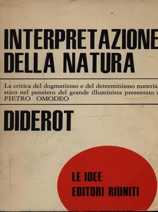 Interpretazione della natura - Denis Diderot - copertina