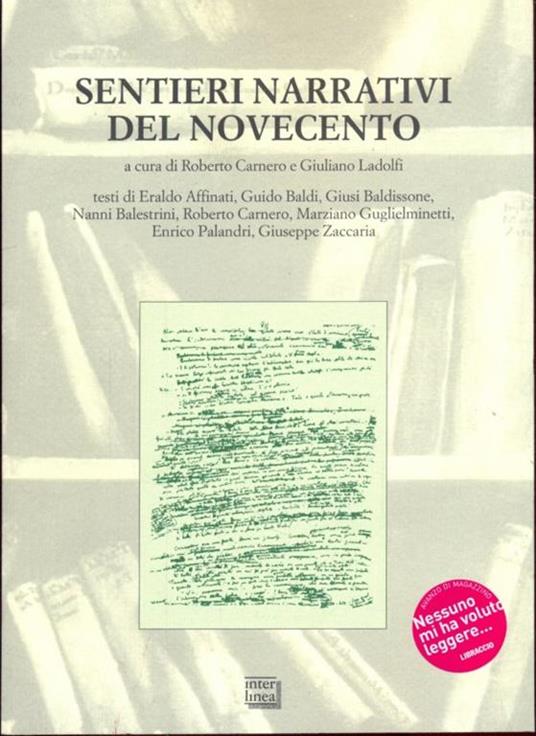 Sentieri narrativi del Novecento - copertina