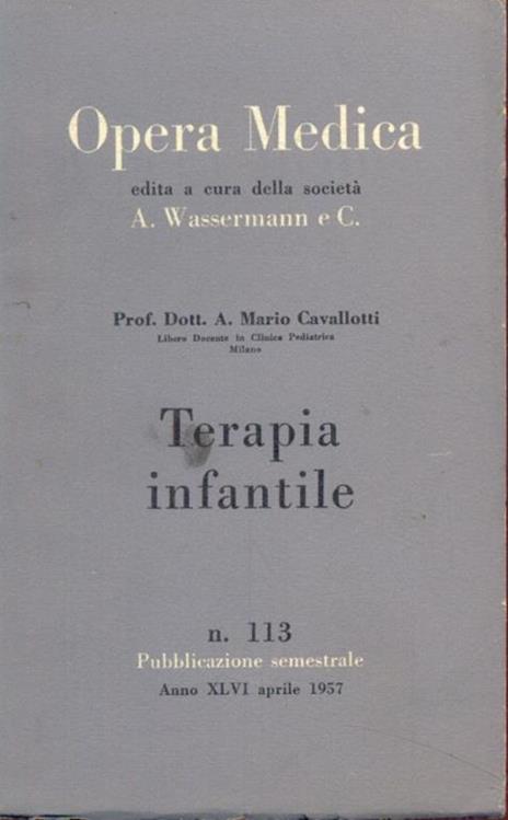 Terapia infantile - copertina