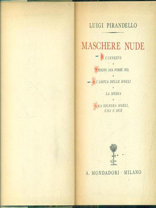 Maschere nude - Luigi Pirandello - copertina