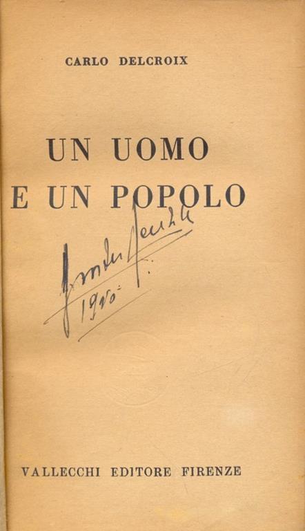 Un uomo un popolo - Carlo Delcroix - copertina