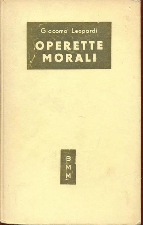 Operette morali - Giacomo Leopardi - copertina