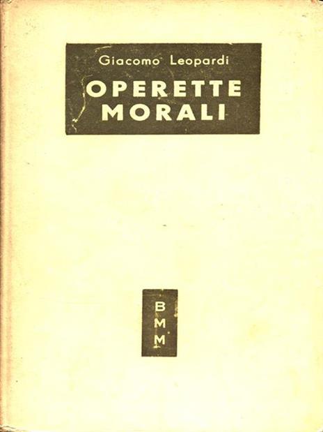 Operette morali - Giacomo Leopardi - copertina