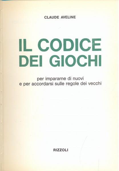 Il codice dei giochi - Claude Aveline - copertina