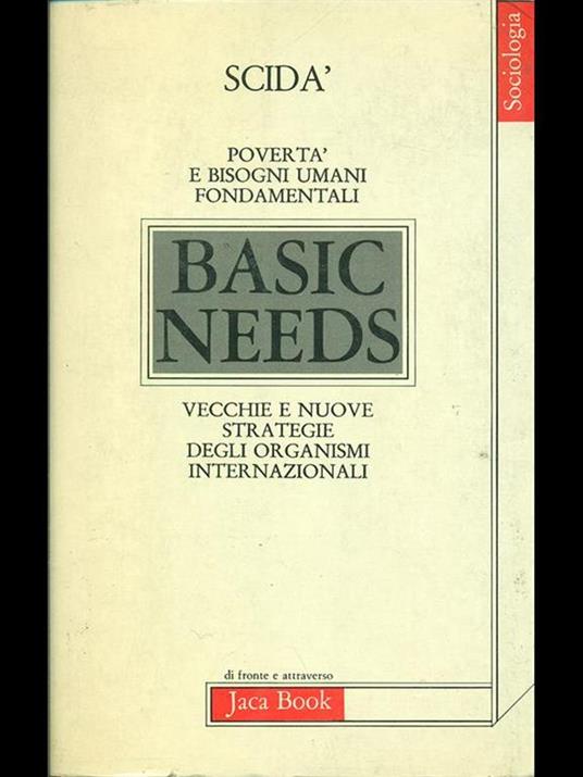 Povertà e bisogni fondamentali. Vecchie e nuove strategie degli organismi internazionali: il caso della Banca Mondiale - Giuseppe Scidà - copertina