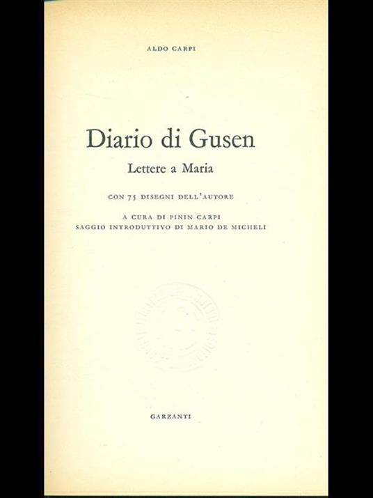 Diario di Gusen - Aldo Carpi - copertina