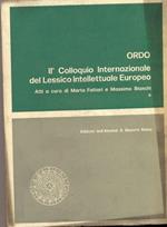 Ordo II° Colloquio Internazionale del Lessico Intellettuale Europeo