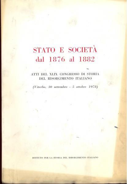 Stato e società dal 1876-al 1882 - copertina