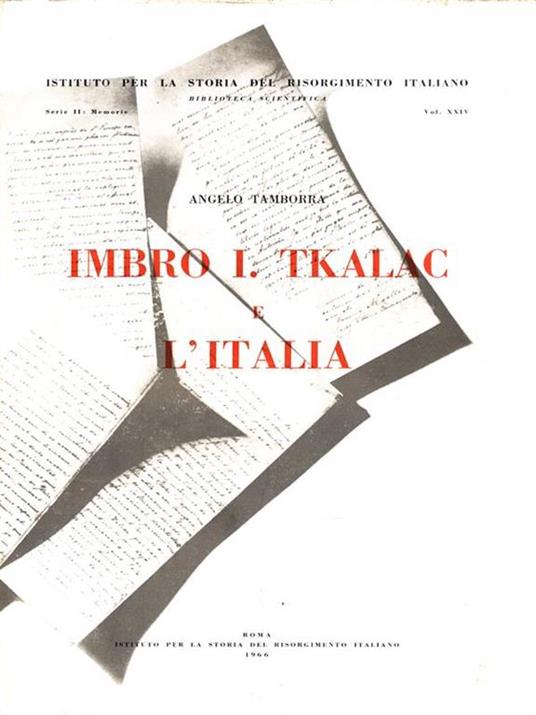 Imbro I. Tkalac e l'Italia - Angelo. Tamborra - copertina