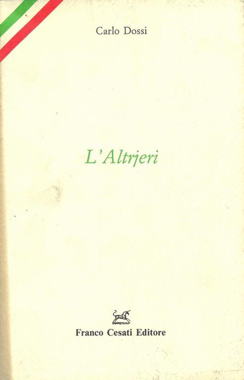 L' altrjeri - Carlo Dossi - copertina