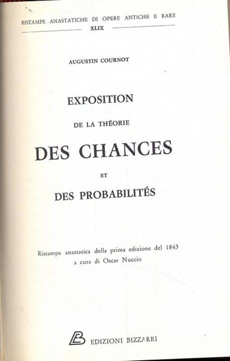 Exposition de la théorie des chanceset des probabilités - copertina