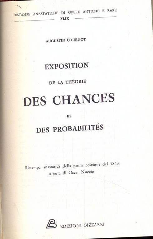 Exposition de la théorie des chanceset des probabilités - copertina