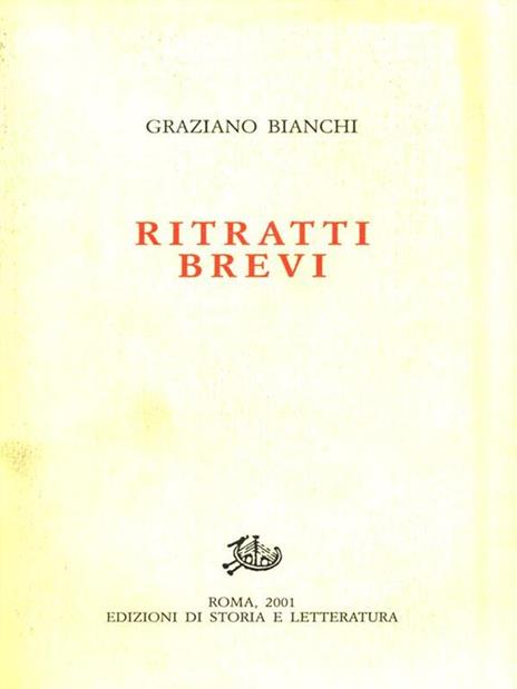 Ritratti brevi - Graziano Bianchi - copertina