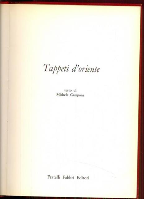 Tappeti d'oriente - Michele Campana - copertina