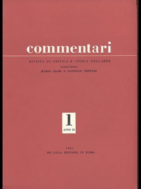 Commentari. Rivista di critica e storia dell'arte 1 anno XI - M. Salmi,L. Venturi - 8