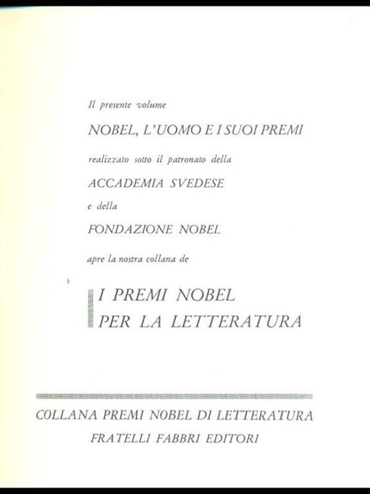 Nobel, l'uomo e i suoi premi - copertina