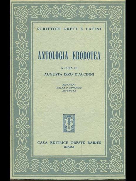 Antologia erodotea - Augusta Izzo D'Accinni - copertina