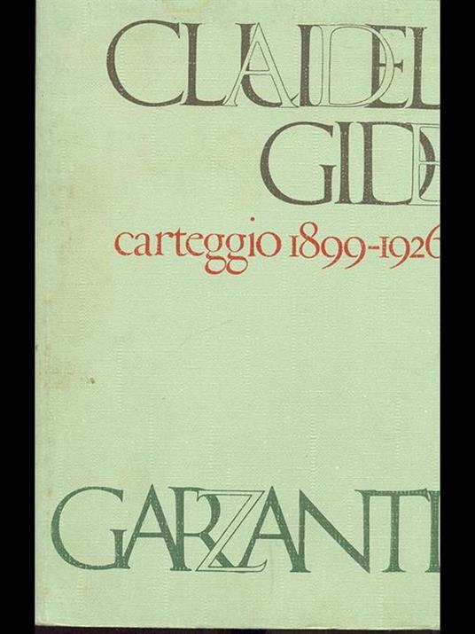 Carteggio 1899-1926 - Paul Claudel - copertina