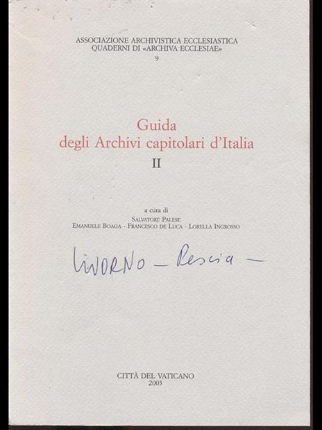 Guida degli Archivi capitolari d'Italia II - 3