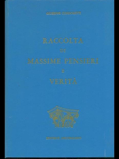 Raccolta di massime pensieri e verità - copertina