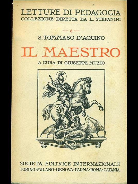 Il maestro - Tommaso d'Aquino (san) - copertina