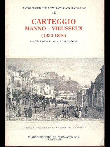 Carteggio Manno-Vieusseux (1830-1846) - Narciso Nada - copertina