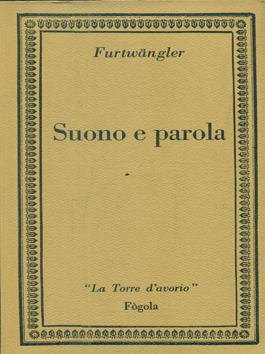 Suono e parola - Wilhelm Furtwängler - copertina