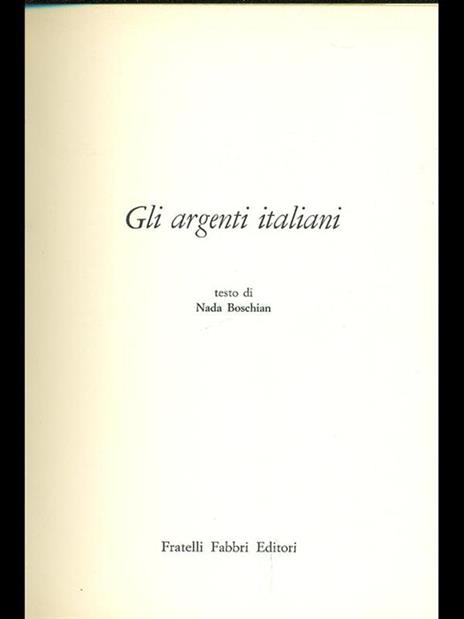 Gli argenti italiani - Nada Boschian - copertina