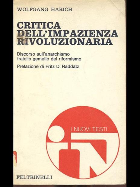 Critica dell'impazienza rivoluzionaria - Wolfgang Harich - copertina