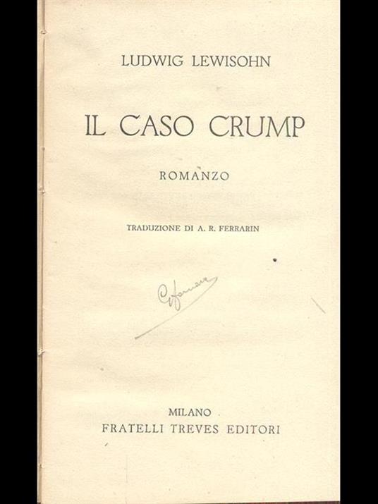 Il caso Crump - Ludwig Lewisohn - copertina