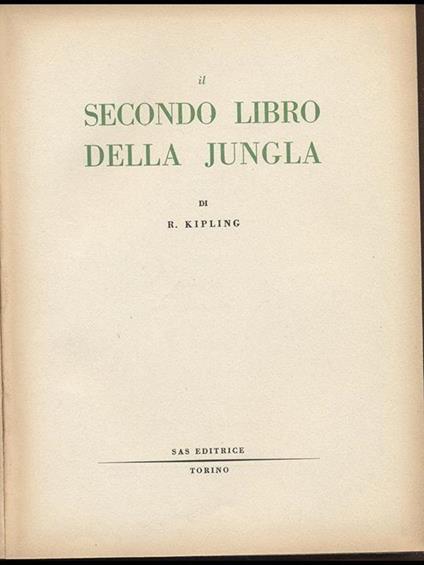 Il secondo libro della Jungla - Rudyard Kipling - copertina