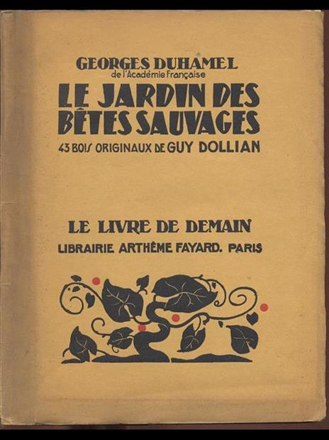 Le Jardin des Betes Sauvages - Georges Duhamel - copertina